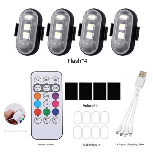 Car LED Light, Remote Control LED Strobe Light, Anti-collision Aircraft Light Warning Light, Multifunctional Car Decorative Light, Multiple Lighting Modes