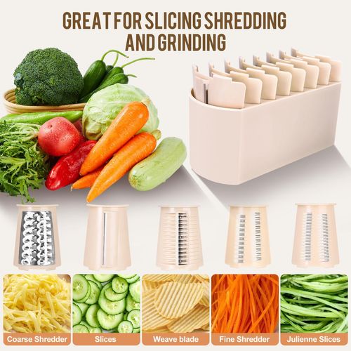 Multifunctional Hand-Crank Rotary Vegetable Slicer