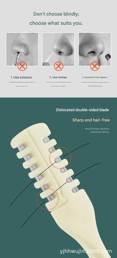 Stainless Steel Double-Sided Offset Nose Hair Trimmer, Spiral Ear Scoop Tip, Rotating Nose Hair Clipper
