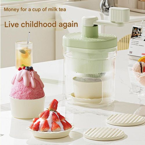 Portable Manual Shaved Ice Machine – Compact, Hand-Crank, Non-Electric – Ideal for Home Use and Stall Setups – Makes Fluffy Shaved Ice and Slushies