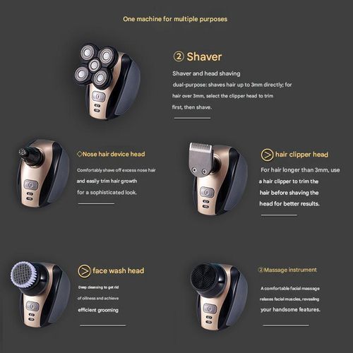 New 4D Electric Shaver & Hair Clipper — Head, Face, and Body Groomer | Fully Washable | Self-Haircut Kit