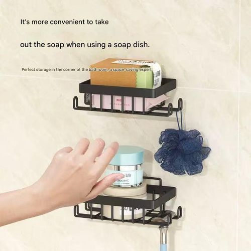 Drill-Free Triangular Shelf for Bathroom & Shower — Toilet Organizer and Storage Rack