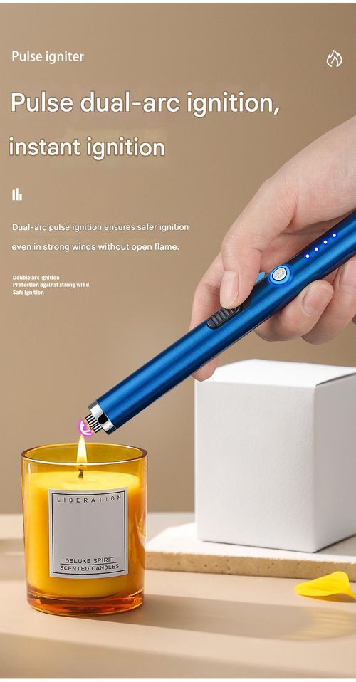 Long-Handle Electric Arc Lighter — Windproof, USB Rechargeable Igniter with Digital Battery Display, Dual Safety Switches, and Metal Casing