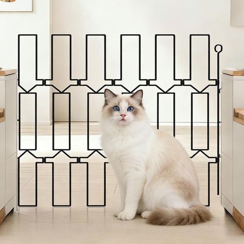 Wrought Iron Pet Safety Gate – Anti-Escape & Anti-Crawl-Through Barrier