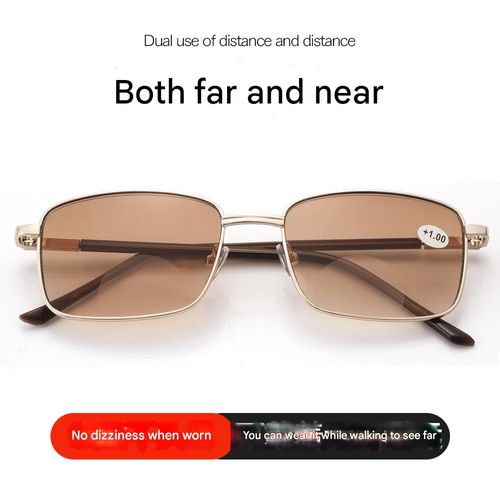 Men's Dual-Focus Sunglasses & Reading Glasses — Two-in-One Eyewear for Distance and Near Vision, Ideal for Outdoors, Driving, UV Protection, and Sun Shading