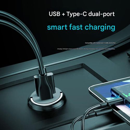 Aluminum Alloy Mini Pull-Ring 100W Car Charger (Cigarette Lighter Adapter)