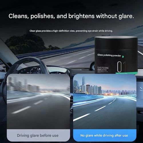 Car Glass Polishing Powder — Oil Film Remover, Repair & Cleaning Agent — Powerful Scratch Remover for Car Windows