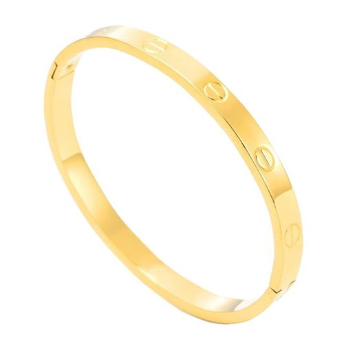 Premium Edition Stainless Steel Open Bangle for Women — Light Luxury, High-End, and Minimalist Style. Non-Fading Titanium Steel with Engraved Hallmark.