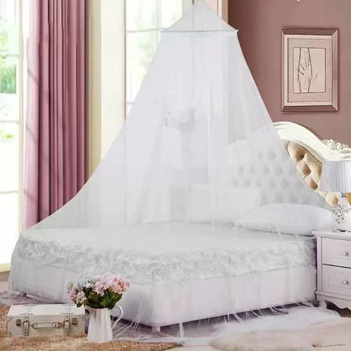 Household easy-to-install ceiling-mounted dome mosquito net, thickened princess-style floor-length canopy mosquito net, simple bed canopy for students and children.