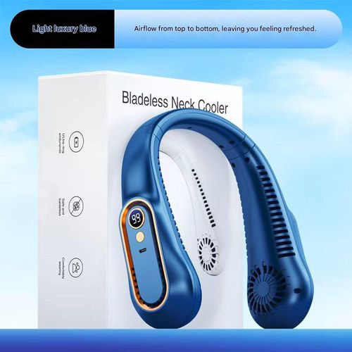 New Silent, Bladeless, Rechargeable Neck Fan — 5-Speed ​​Adjustable | Ultra-Long Battery Life | Portable Outdoor Cooling Device