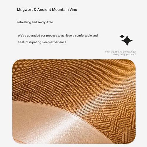 Mugwort Mosquito-Repellent & Ice Silk Cooling Mat — Reversible Ancient Vine-Style Mat (Air-Conditioning Mat) | Foldable Cooling Mat for Home & Dormitory Use