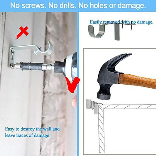 Curtain Rod Brackets – Double Curtain Rod Brackets for Roman Rods