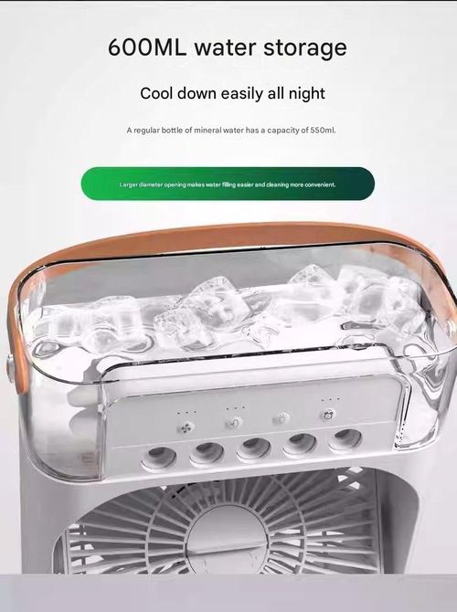 5-Nozzle Spray Humidifying Fan | Portable USB Desktop Fan | High-Power, Silent, Handheld Cooling Fan