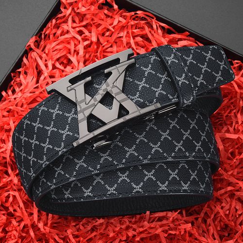 New Men's Leather Belt with Alloy Automatic Buckle — Stylish, Premium, and Trendy Waistband