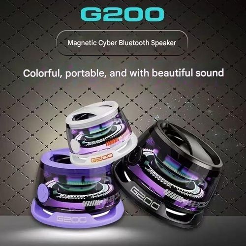 New Bestseller G200 Speaker — Magnetic Phone Mount Speaker — Desktop Mini Portable Subwoofer with Colorful LED Lighting
