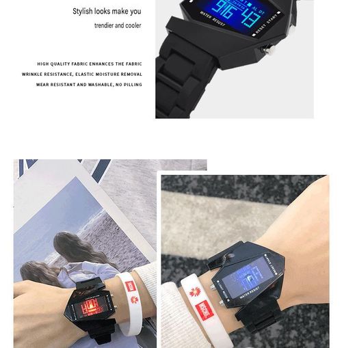 Hot-selling luminous multi-function square fighter-jet style watch   sports watch for men, women, and couples also suitable for children and students.