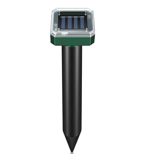 Solar-powered ultrasonic animal repeller