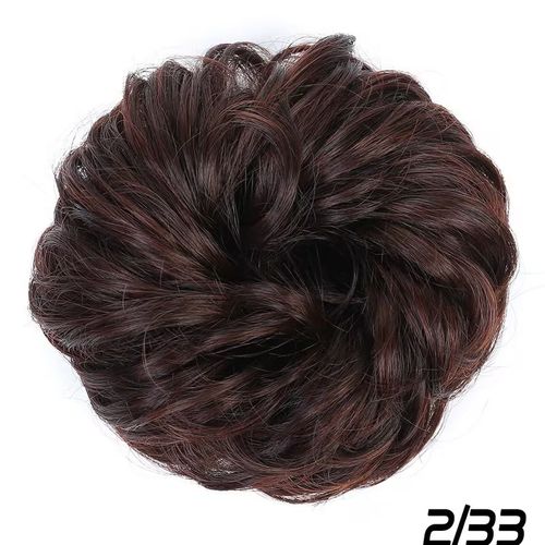Women's Synthetic Hair Bun Extension — Matte-Finish, Voluminous Hairpiece with Elastic Tie