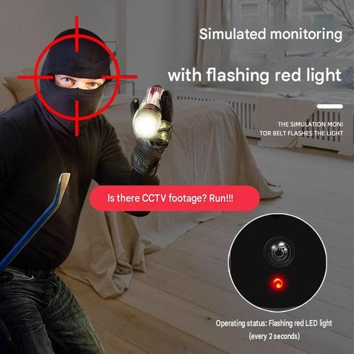 Dummy surveillance camera model with flashing LED light