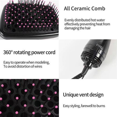 3-in-1 Hot Air Brush & Hair Dryer | Wet & Dry Styling Tool | Quick-Drying & Styling Comb for Effortless Looks