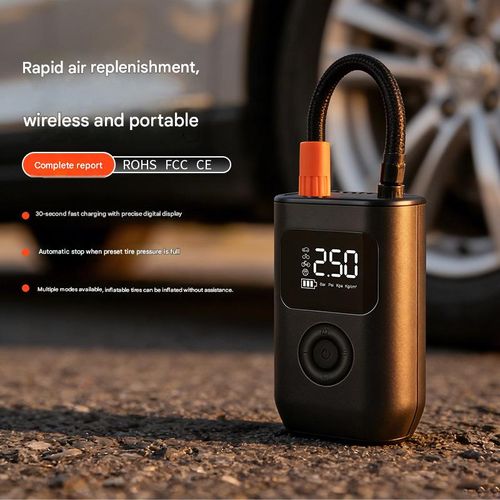 Car-Mounted Wireless Air Pump: Portable, Multifunctional, and Digital-Display Emergency Tire Inflator for Vehicles