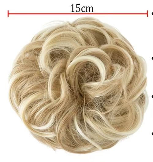 Women's Synthetic Hair Bun Extension — Matte-Finish, Voluminous Hairpiece with Elastic Tie