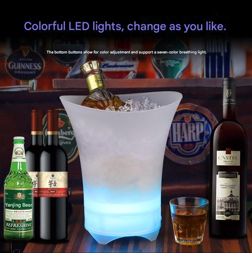 Wireless Bluetooth Speaker Ice Bucket — Multi-Color LED  Breathing  Light — Outdoor & Home KTV Lounge Style — PP Plastic Wine Barrel Speaker
