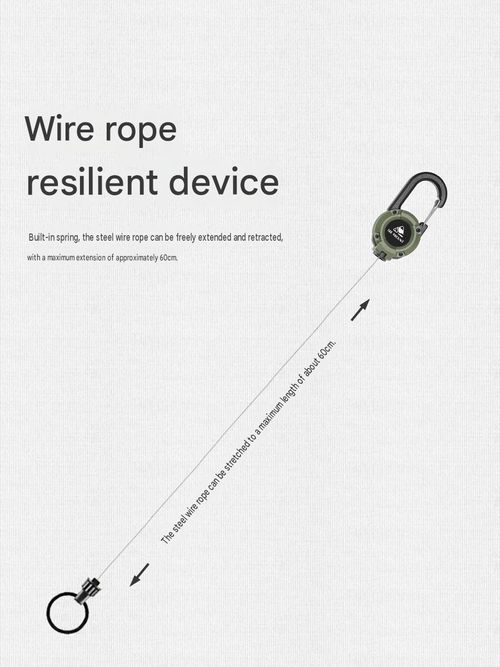 Outdoor Retractable Keychain with High-Elasticity Steel Wire Anti-Loss Cord