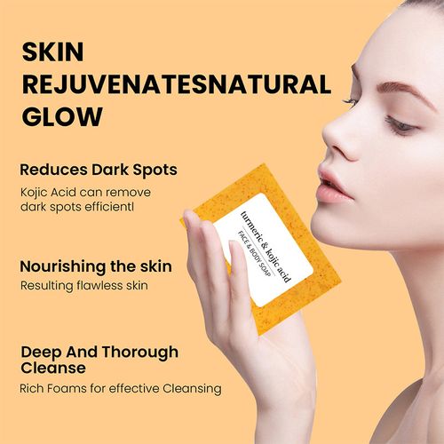 Lemon, Turmeric, and Kojic Acid Handmade Essential Oil Soap for Face and Body Cleansing (Facial and Bath Soap)