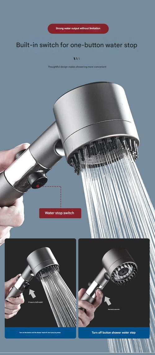 Dai Pen Powerful High-Pressure Showerhead — 6-in-1 Home Handheld Shower Head with Pressure-Boosting and Massage Spray Functions