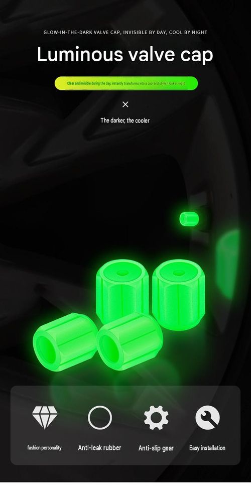 Automotive Accessory: Reinforced Luminous Tire Valve Caps (Self-Glow at Night) – Suitable for Cars, Motorcycles, and E-Scooters