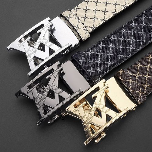 New Men's Leather Belt with Alloy Automatic Buckle — Stylish, Premium, and Trendy Waistband