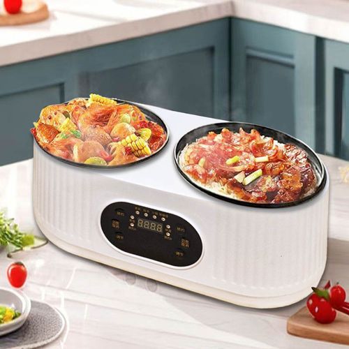 Multifunctional Electric Hot Pot with Non-Stick Divided Compartments for Cooking and Stir-Frying