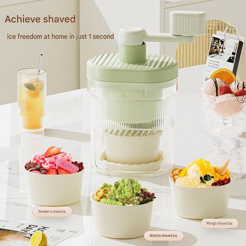 Portable Manual Shaved Ice Machine – Compact, Hand-Crank, Non-Electric – Ideal for Home Use and Stall Setups – Makes Fluffy Shaved Ice and Slushies