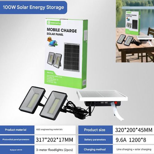 Solar-Powered Emergency Light — Rechargeable, Ideal for Night Market Stalls, Camping, and Backup Lighting — Features Solar Panel and Energy Storage