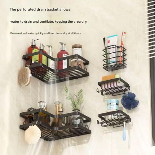 Drill-Free Triangular Shelf for Bathroom & Shower — Toilet Organizer and Storage Rack