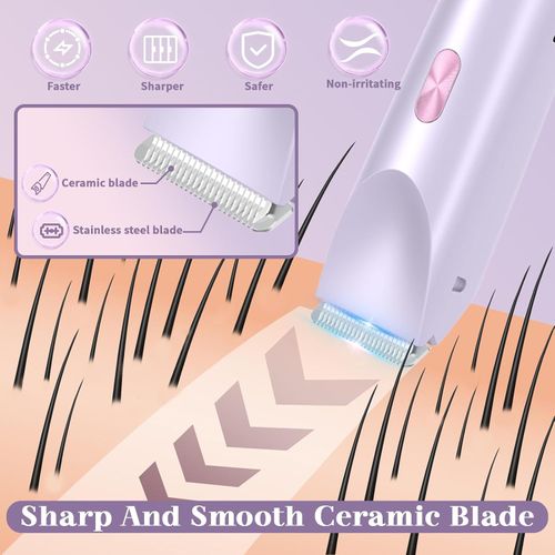 Dual-Head Electric Shaver and Hair Remover for Women – Intimate Area Trimmer and Body Hair Groomer
