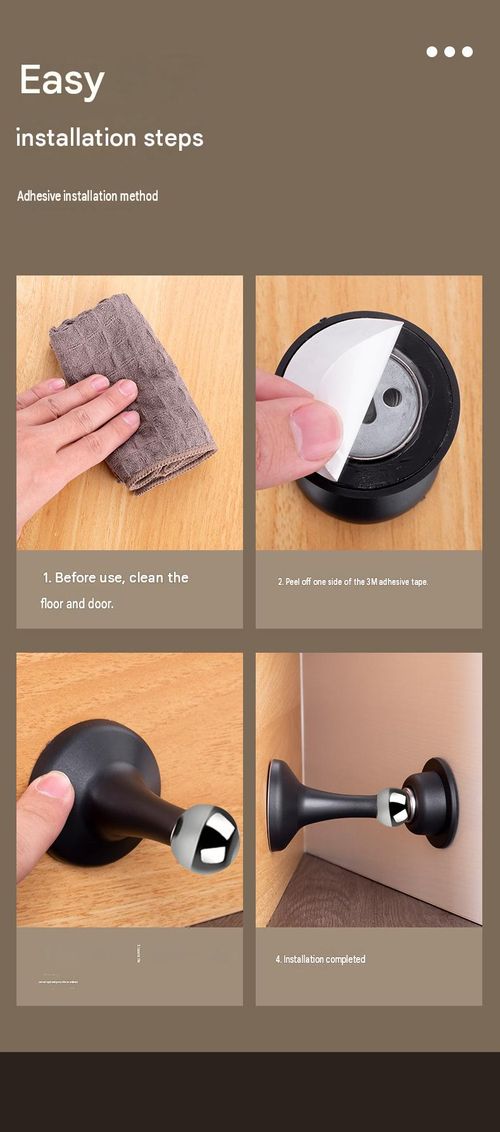 Drill-free strong magnetic door stop for bathroom doors