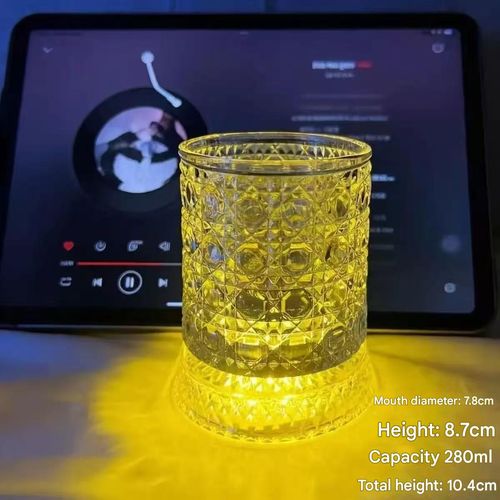 Light Luxury Style Creative Rotating Whiskey Glass — Premium Luminous, Self-Righting Beer Tumbler & Stress-Relieving Spinner Cup