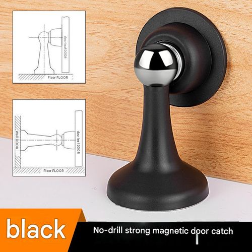 Drill-free strong magnetic door stop for bathroom doors