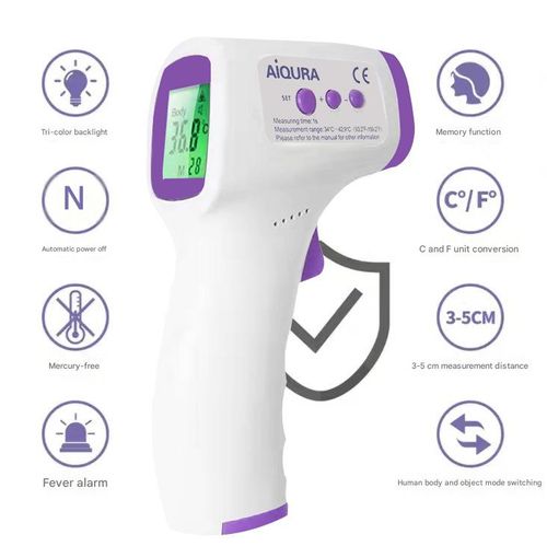Non-Contact Infrared Forehead Thermometer — Portable, Handheld, Fast-Measuring Mini Forehead Temperature Gun for Home Use
