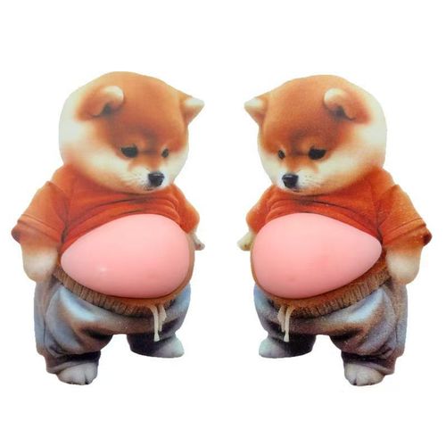 Super-soft silicone anti-collision pad featuring a pot-bellied Shiba Inu or Corgi.