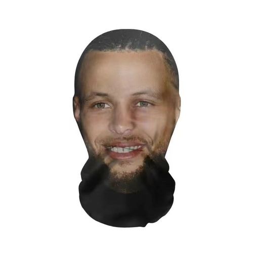 Kobe, LeBron, Curry, & Cristiano Ronaldo Face-Print Balaclava — 3D Full-Face Sun Protection Mask for Pranks & Gags