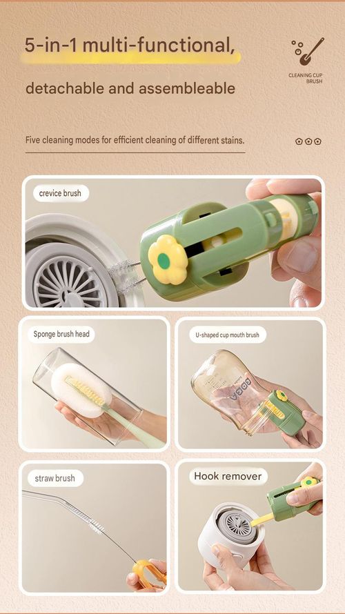 Multifunctional 5-in-1 Cup Cleaning Brush