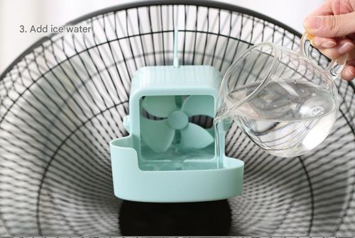 New No-Drill Fan Cooler: Home-Use Snap-On Cooling Gadget with Ice-Adding Capability