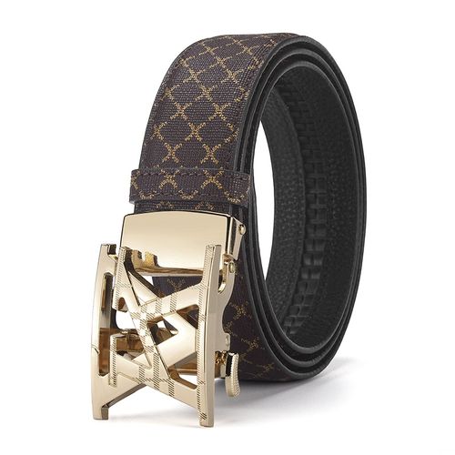 New Men's Leather Belt with Alloy Automatic Buckle — Stylish, Premium, and Trendy Waistband
