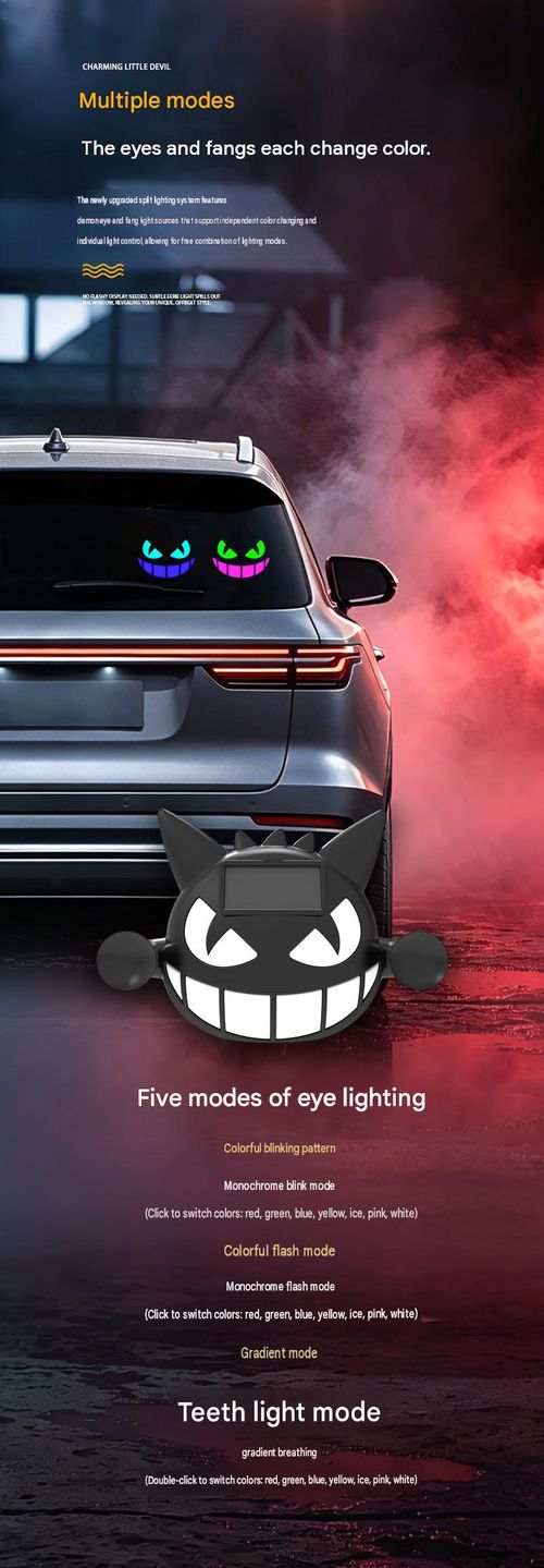 Solar  Powered   Seductive Demon Eye   LED Car Ambient Light