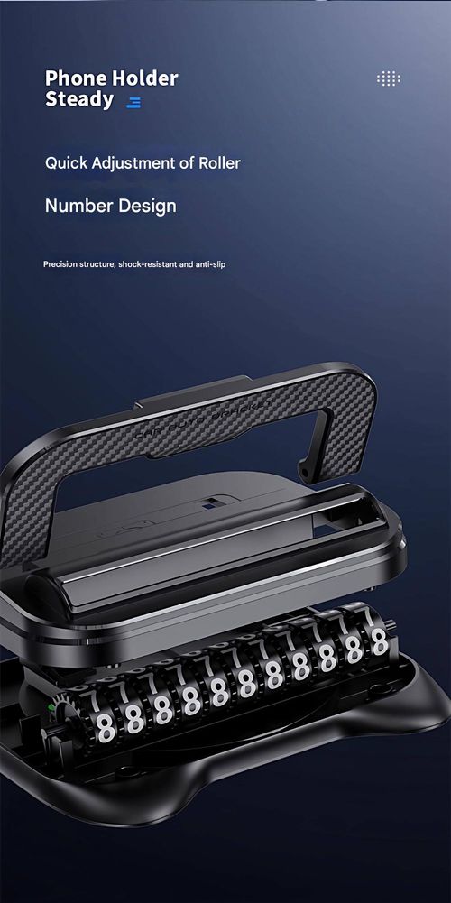 2026 Car Dashboard & Center Console Accessory: 2-in-1 Phone Holder & Parking Number Plate — Anti-Shake, Rotatable, and Portable