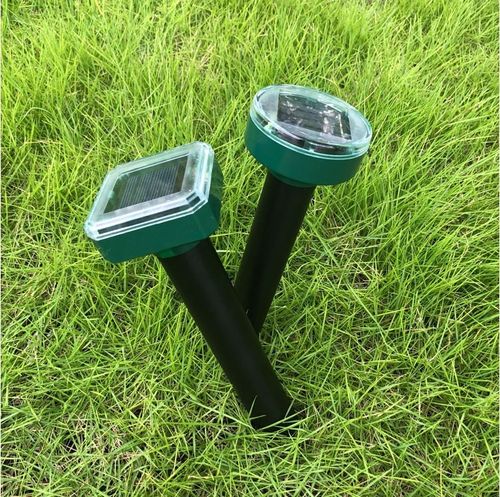 Solar-powered ultrasonic animal repeller