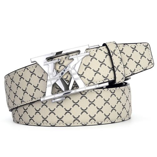 New Men's Leather Belt with Alloy Automatic Buckle — Stylish, Premium, and Trendy Waistband